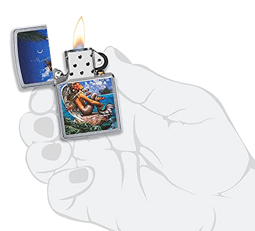 Encendedor Zippo Rick Rietveld Mermaid Art Street Chrome miniatura 5