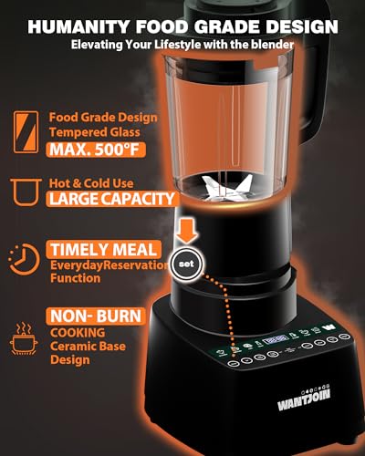 Wantjoin KT-77M 60 Oz Hot & Cold Countertop Cooking Blender, 24000Rpm High-Speed Blender thumb #2