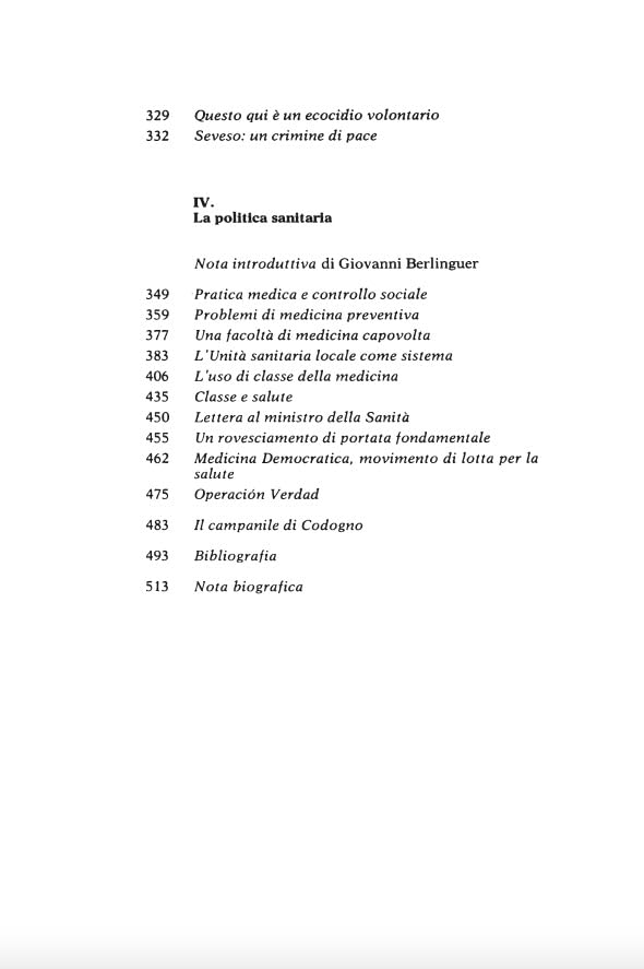 Per una medicina da rinnovare. Scritti 1966-1976