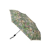 Signare Tapestry Automatic Folding Umbrella, William Morris Strawberry Thief Pattern, Grey Floral Design (Strawberry Thief Grey, UM-AUTO-STGR)