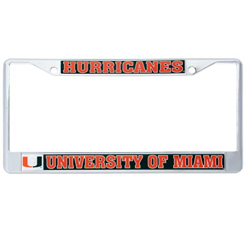Desert Cactus University of Miami Hurricanes Car Accessories Metal License Plate Frame and Tag Holder for Front or Rear of Car (Mascot)