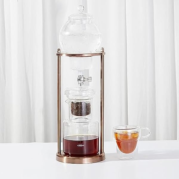 Droppkall bryggning kaffebryggare set för hem restaurang kontor, 572 ml manuell droppe kaffebryggare karaff med justerbart vattenflöde passar de flesta