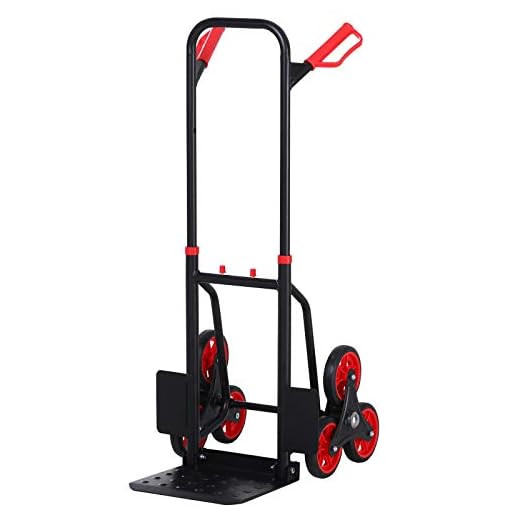 DURHAND Carretilla Plegable para Escalera con Ruedas Carga 150kg Carretilla de Mano Portátil para Entrega Almacenes Mercado Viajar Mudarse