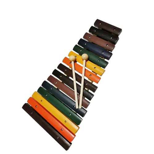 Glockenspiel 15 Tone Wooden Color Glockenspiel Player Xylophone Percussion Instrument