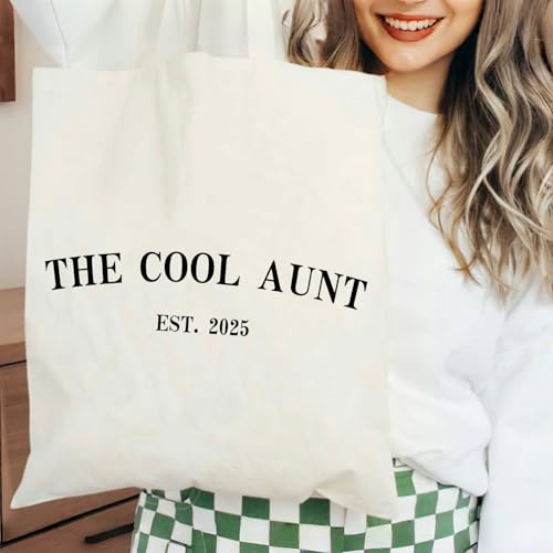 Image of Pavolini Aunt Gifts, Canvas Tote Bag, Best Auntie Gift Ideas, Gifts for Aunt for Birthday, Christmas, Cool Aunt Bag for Shopping