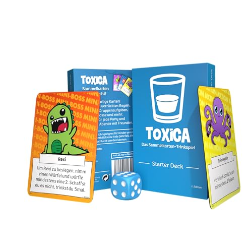 Toxica Trinkspiel - Starter Deck | Limitierte erste Auflage | 50 einzigartige Karten | mit Würfel | ab 16 Jahre