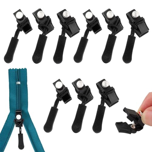 9 Piezas Cursor Cremallera, 3 Tamaños Diferentes, Universales Detachable Zipper Repair Reusable, Reparación de Cremalleras de Repuesto for Clothes, Bags, Jackets, Tents, Sleeping Bag, Luggage