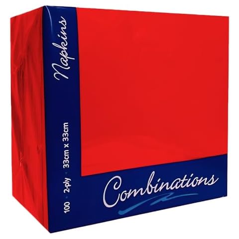 Venuscello 100 Pack Red Paper Napkins Cover