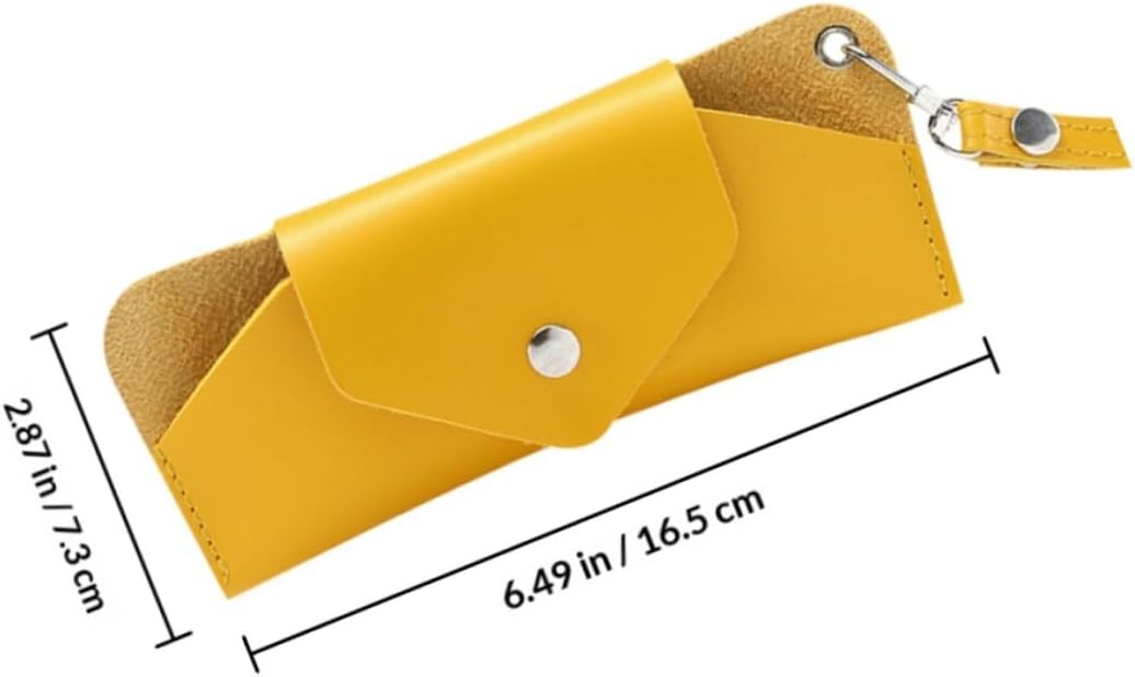 Totority Portable Hanging Glasses Case with Neck Strap, Lightweight Yellow Eyeglass Pouch, Convenient Soft Eyewear Accessory for Outdoor and Travel Use image 2