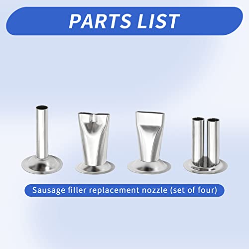 Hoypeyfiy Stainless Steel Jerky Gun Nozzles, Sausage Maker Nozzles 4Pcs Handmade Beef Jerky Nozzles (Stainless Steel Jerky Nozzle) - Thumbnail 4