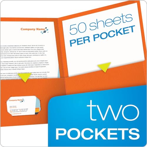 Oxford Twin-Pocket Folders, Textured Paper, Letter Size, Orange, Holds 100 Sheets, Box of 25 (57510EE), 25-Count - Image 2