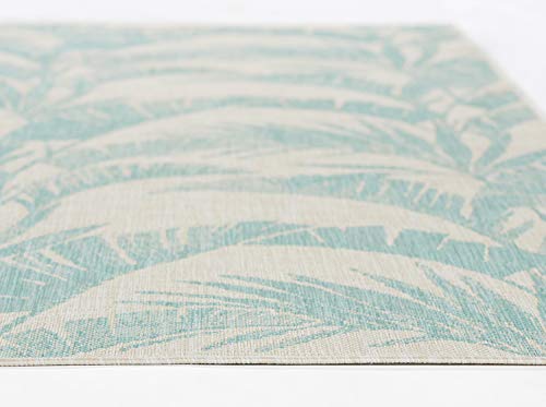 Momeni Riviera Transitional Indoor/Outdoor Area Rug, Aqua, 8' X 10' #TOP2