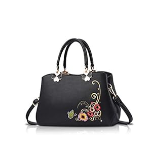 NICOLE&DORIS Women Top Handle Handbags Retro Crossbody Bag Ladies Fashion Shoulder Bag Purse Tote Embroidery