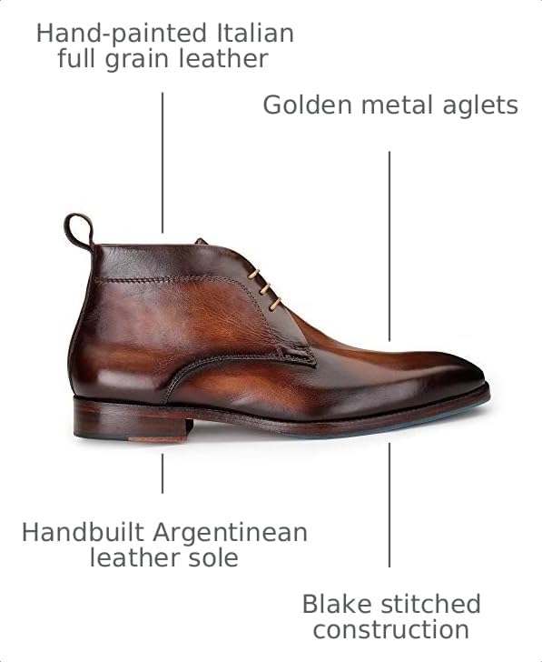 Image of Lethato Men's Modern Classic Calfskin Leather Chukka Boots | Dress Boots