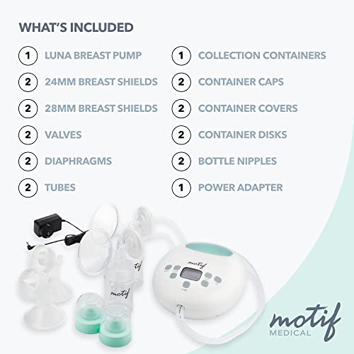 image for Motif Medical Luna Double Electric Breast Pump - Easy to Use, Quiet Mo