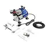 Hseng Multi-Purpose Airbrush Kit with a 1/5 HP Air Compressor for Art Painting, 3D Model Coloring, T-shirts and Sneaker Design etc.