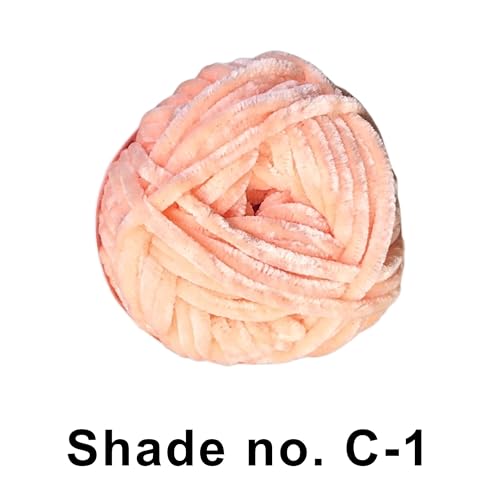 Image of VCR Light Peach Caramel Yarn, 100 Grams Hank, 115 Meters Length, Premium Polyester Ball for Crochet and Knitting, Soft Crosia Threads, Pack of 1 Yarn, Suitable for DIY Crafts