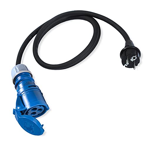 IntuiFlex 2X CEE Camping Kabel Adapter Set - 1,5m Leitung H07RN-F 3G2,5 3x2,5 mm 230V 16A IP44 - Schuko Stecker auf CEE Buchse + CEE Stecker auf Schuko Kupplung/Steckdose 230 - Camping Adapter Strom