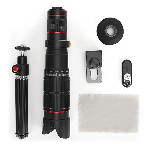 Dpofirs Zoom Lens Kit for Phone Cameras, Adjustable Telephoto Lens Zoom from 16 to 36 Magnification Smartphone for Outdoor Tourism, Concerts and Fishing