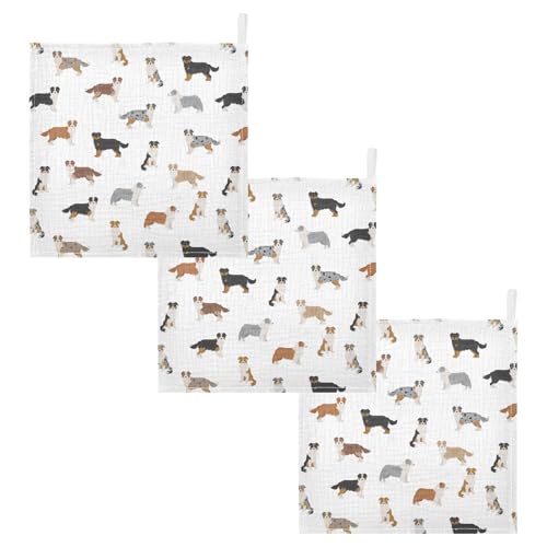 Image of vvfelixl Golden Retriever Dog Baby Burp Cloths Baby Muslin Washcloths for Boys Girls Cotton Baby Face Towel for Newborn Infants Soft and Absorbent 11.8 X 11.8 in, 5 Pack