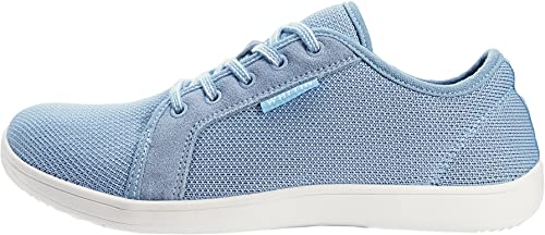 Image of WHITIN Women's Barefoot Minimalist Shoes, Natural Foot-Shaped, Light Blue /Leather Insole, 6