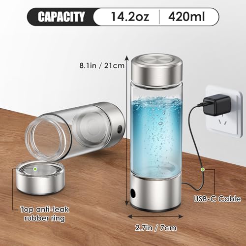 Hydrogen Water Bottles, Portable Hydrogen Water Generator with SPE PEM Technology Water Ionizer, Hydrogenated Water Machine Improve Water in 3 Minutes for Office, Travel, Exercise - Image 8