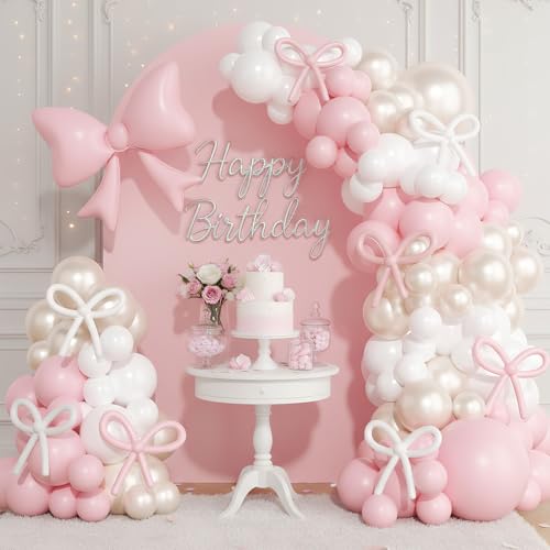 Kit arche de ballons Coquette rose et sable de 149 pièces Acidea