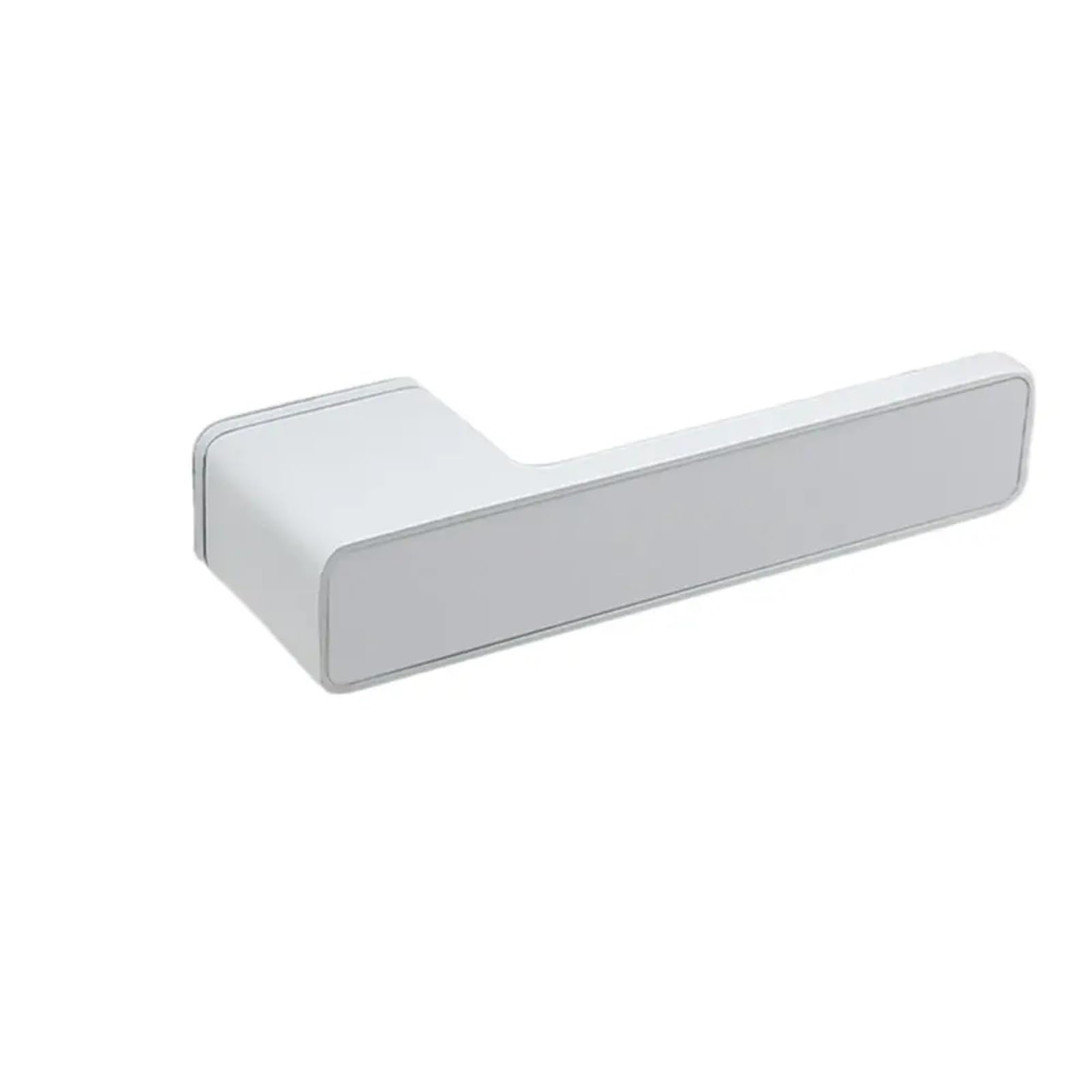 Zinc Alloy Door Handle Lock Interior Mute Set Minimalist Silent Panel Hardware(-White-Square)