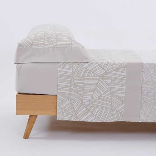 10XDIEZ Juegos de sábanas Suaves y Frescas (Marlene Beige - Cama 90cm)