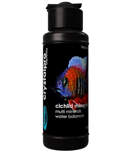 Crystalpro Cichlid Minerals 4.22 Oz - Mineral Additive for Cichlids Replenishes Protective Coat Improves Respiration and General Health Freshwater Aquarium Salt (125 ml) Treats 660 Gallons