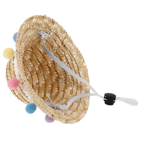 Gadpiparty ペット麦わら帽子フェスティバル パーティーハット 犬のかつら 犬のグルーミングキット 犬の誕生日帽子 犬の爪切り 犬の服 繊細なペット織りの帽子 コスプレヘッドギア ストロー