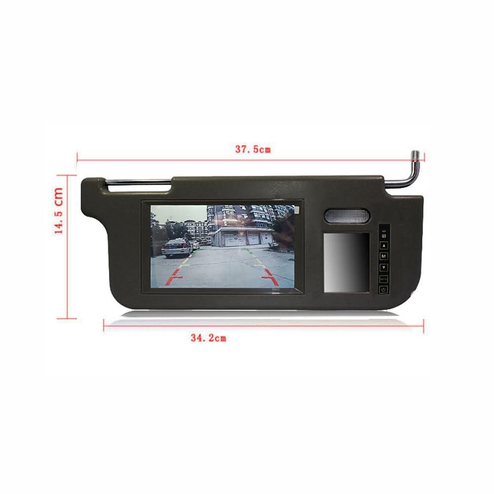 Trjgtas 7 pulgadas negro coche visera parasol pantalla espejo retrovisor monitor LCD vídeo un 2 canales