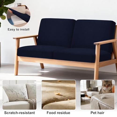 Image of BIETYONE 4Pcs Patio Stretch Cushion Covers,Outdoor Sofa Replacement Cover Slipcovers for Patio Furniture Cushion Covers, Washable Reusable Furniture Protector