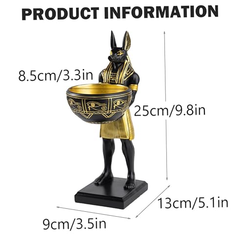 Statue égyptienne d'Anubis avec coupe dorée pour offrir en cadeau
