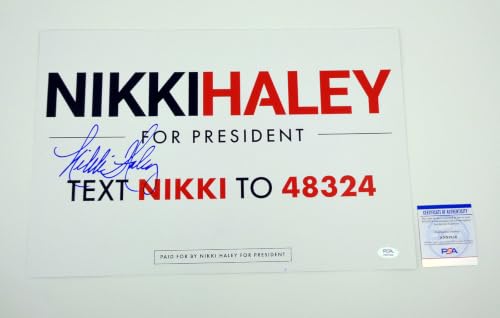 Nikki Haley For President 2024 Signed Official Campaign Sign Poster PSA COA