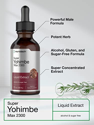 Super Yohimbe Bark Extract | 2 Oz | Alcohol And Sugar Free Formula | Vegetarian, Non-Gmo, Gluten Free Liquid Supplement | By Horbaach #TOP2