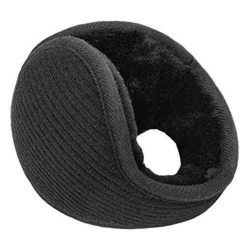 Lethmik Outdoor Foldable Earmuffs,Unisex Winter Packable Knit Warm Fleece Ear Warmers Cover Black #TOP1