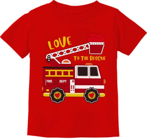Kids Valentine Red Tee Toddler Boy Girl Love Heart T-Shirt 2-7 Years