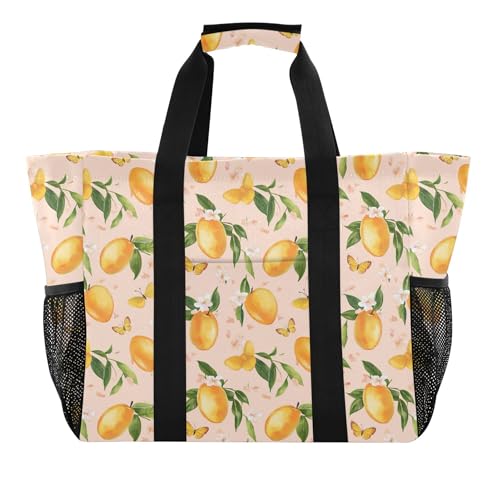 KLL Beach Totes Bags with Handles Collapsable With Pockets Grocery Bags Reusable