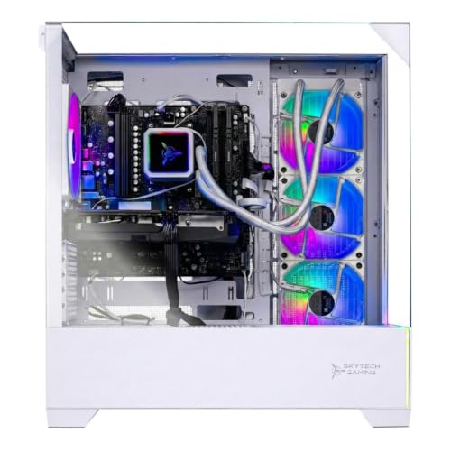Image of Skytech Gaming Archangel 5 Gaming PC, Intel i7 14700F 2.1GHz, NVIDIA RTX 5070 12GB VRAM, 1TB Gen4 NVMe SSD, 32GB DDR4 RAM 3200, 750W Gold PSU, 360 ARGB AIO, Wi-Fi 5, Windows 11, Desktop