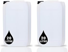 2 x 20L JERRY CAN - UN Approved Stackable Bottle Container + 61mm Tamper Evident Cap | Perfect for Storage of Water Liquids