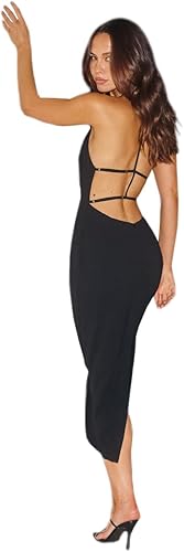 Just Quella Backless Bodice Black Midi Dress (US 0-2)