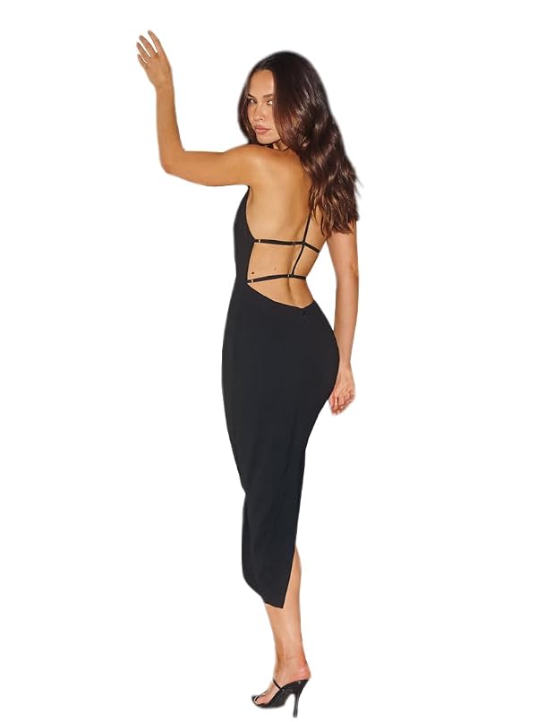 Just Quella Backless Bodice Black Midi Dress (US 0-2) by Just Quella - Used condition - US$31.13