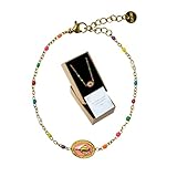 pulsera virgencita DISEÑO ELEGANTE CON CHAPITA DE VIRGEN: Pulsera dorada con una pequeña medalla de virgen en color rosa, azul o blanco y bolitas multicolor. Un estilo actual, delicado y perfecto para mujeres que buscan accesorios con significado.