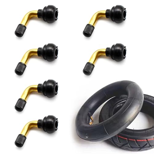 BIVYAX Lot de 6 valves tubeless pour Moto et Voiture, valve coudée moto en Laiton avec Angle de 90°, valve de pneu PVR70, pour Motos Voitures Vélos...