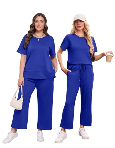 Image of XIEERDUO Women's 2 Piece Outfits Summer Lounge Sets Side Slit Loungewear