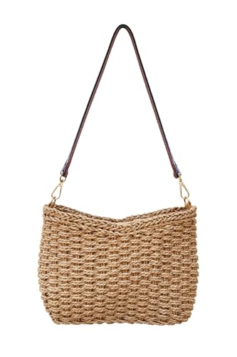 Women Small Hand Woven Straw Bag Mini Handmade Summer Beach Purse Chic Vacation Shoulder Handbag