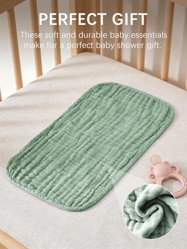 Image of Lovely Care 12 Pack Muslin Burp Cloths 100% Cotton Muslin Cloths Large 20''x10'' Extra Soft and Absorbent Baby Burping Cloth - Slate, Navy & Grey