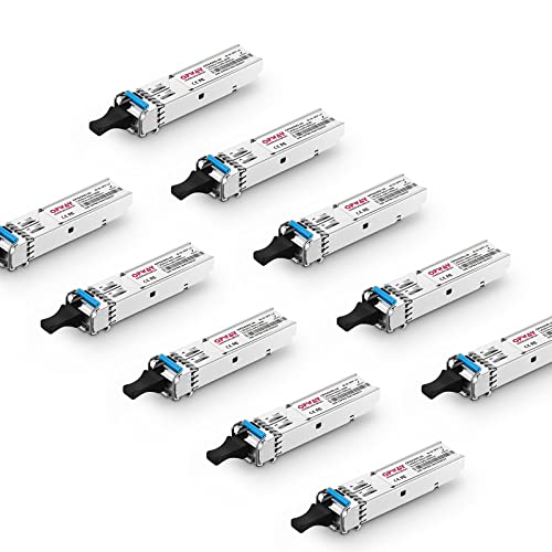 Tongyu 10��/�p�b�N 1.25Gb/s SFP �V���O�� LC ���W���[�� 1310nm/1550nm 20km �o�����l�b�g���[�N�g�����V�[�o�[ Cisco Ubiquiti UF-SM-1G Netgear Mikrotik ���̑��̃I�[�v���X