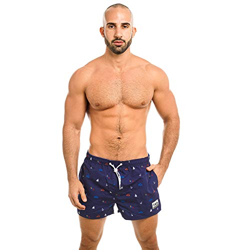 Taddlee Swimwear Men Boardshorts Surfing Swim Boxer Trunk Swimsuits Bathing Suit (M fit Waist 34-36 inch) Blue2